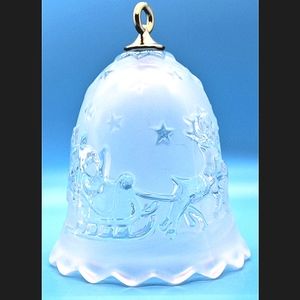 Mikasa Christmas Bell Crystal Santa Frosted Reindeer Sleigh Star Vintage Germany